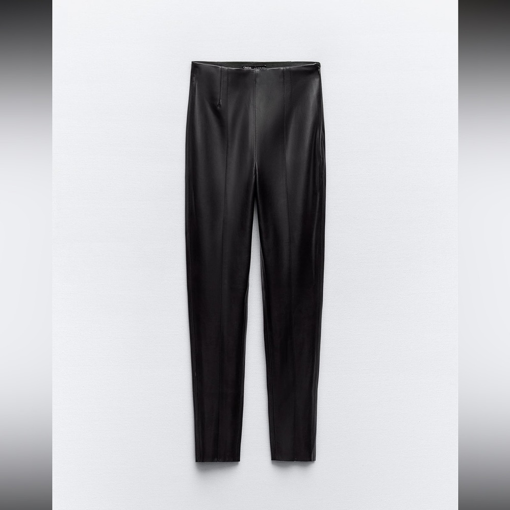 ZARA- FAUX LEATHER HIGH-WAISTED LEGGINGS